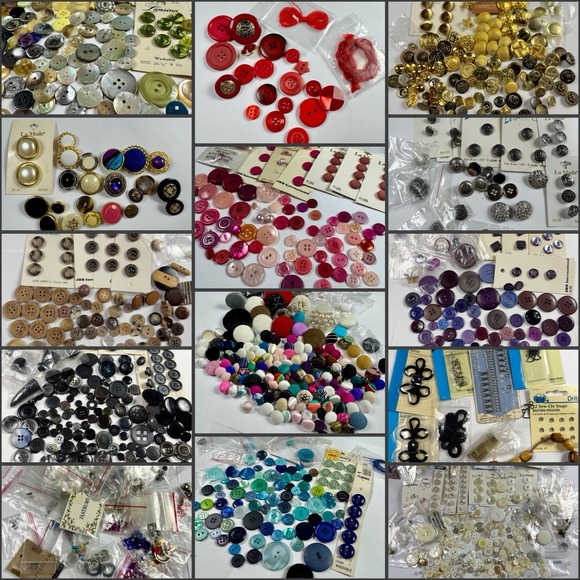 Other - 3+ lb Vintage Buttons Lot Color Sorted Mother of Pearl Carded Crafts Sewing